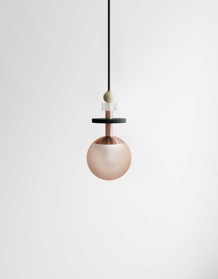 Maru Small Stack - Ladies & Gentlemen Lighting - 6” Globe - Brushed Brass - Matte White (opaque) - HORNE