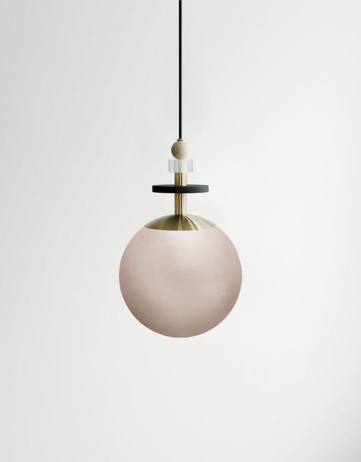 Maru Small Stack - Ladies & Gentlemen Lighting - 6” Globe - Brushed Brass - Matte White (opaque) - HORNE