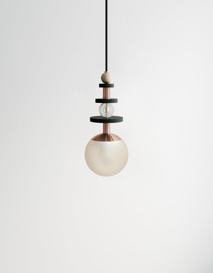 Maru Tall Stack - Ladies & Gentlemen Lighting - 6” Globe - Brushed Brass - Matte White (opaque) - HORNE