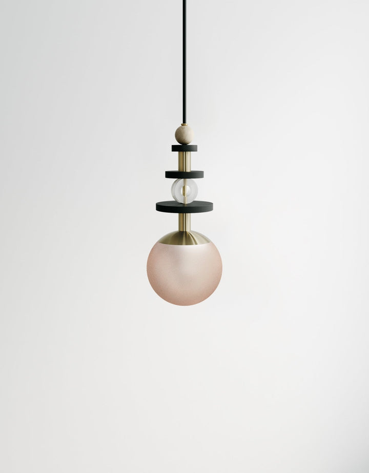 Maru Tall Stack - Ladies & Gentlemen Lighting - 6” Globe - Brushed Brass - Matte White (opaque) - HORNE