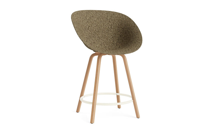 Mat Bar Armchair 65 cm Wood - Normann Copenhagen Barstools - Mat Bar Armchair 65 cm Beech/Cream - Seaweed - HORNE