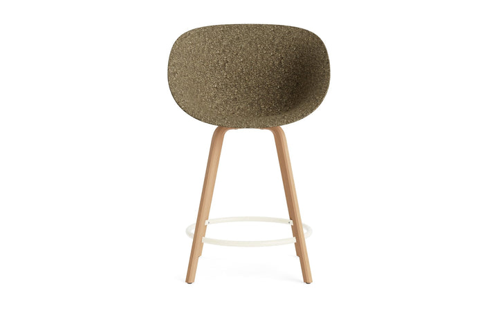 Mat Bar Armchair 65 cm Wood - Normann Copenhagen Barstools - Mat Bar Armchair 65 cm Beech/Cream - Seaweed - HORNE