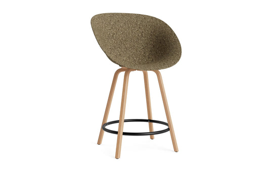 Mat Bar Armchair 65 cm Wood - Normann Copenhagen Barstools - Mat Bar Armchair 65 cm Beech/Black - Seaweed - HORNE