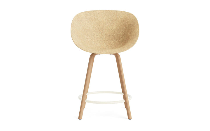Mat Bar Armchair 65 cm Wood - Normann Copenhagen Barstools - Mat Bar Armchair 65 cm Beech/Cream - Seaweed - HORNE