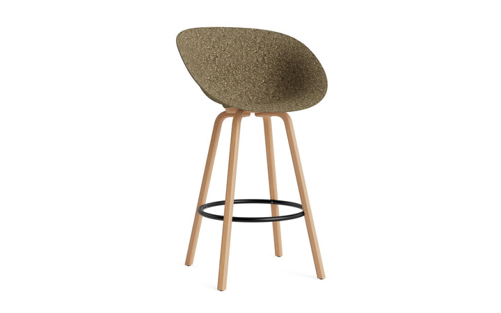 Mat Bar Armchair 75 cm Wood - Normann Copenhagen Barstools - Mat Bar Armchair 75 cm Beech/Black - Seaweed - HORNE