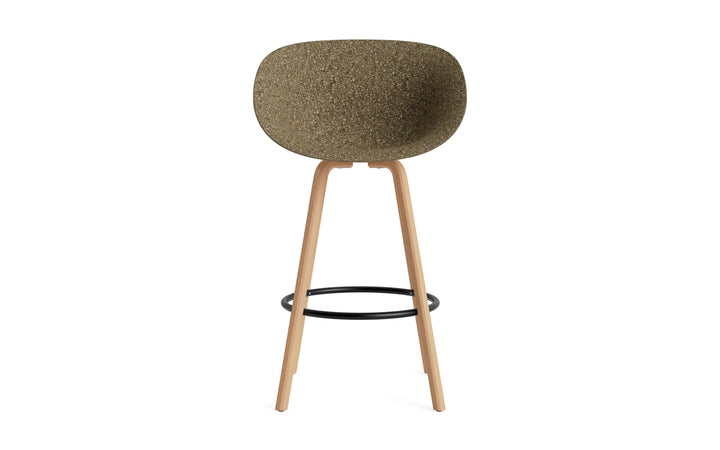 Mat Bar Armchair 75 cm Wood - Normann Copenhagen Barstools - Mat Bar Armchair 75 cm Beech/Black - Seaweed - HORNE