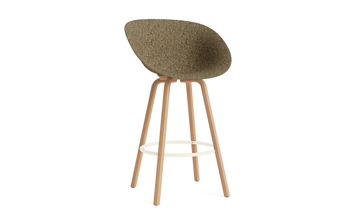 Mat Bar Armchair 75 cm Wood - Normann Copenhagen Barstools - Mat Bar Armchair 75 cm Beech/Cream - Seaweed - HORNE