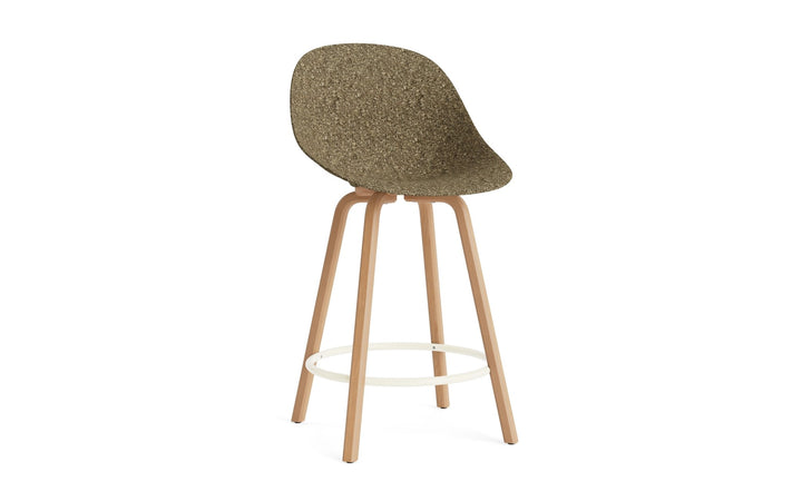 Mat Bar Chair 65 cm Wood - Normann Copenhagen Barstools - Mat Bar Chair 65 cm Beech/Cream - Seaweed - HORNE