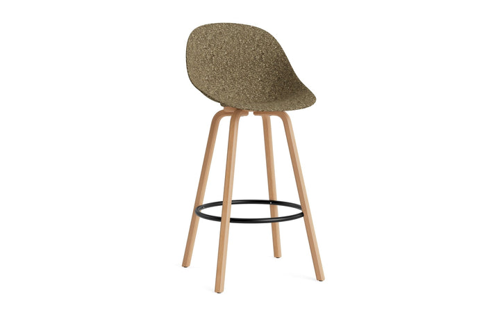 Mat Bar Chair 75 cm Wood - Normann Copenhagen Barstools - Mat Bar Chair 75 cm Beech/Black - Seaweed - HORNE