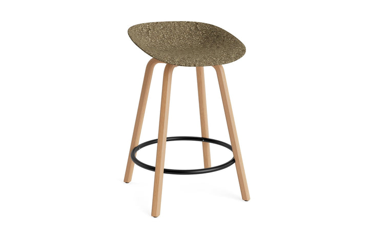 Mat Barstool 65 cm Wood - Normann Copenhagen Barstools - Mat Barstool 65 cm Beech/Black - Seaweed - HORNE