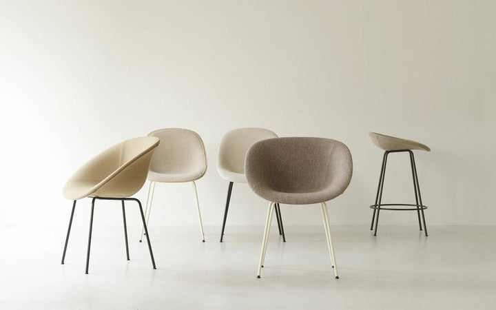 Mat Barstool 75 cm Steel - Normann Copenhagen Barstools - Mat Barstool 75 cm Cream Steel - Seaweed - HORNE