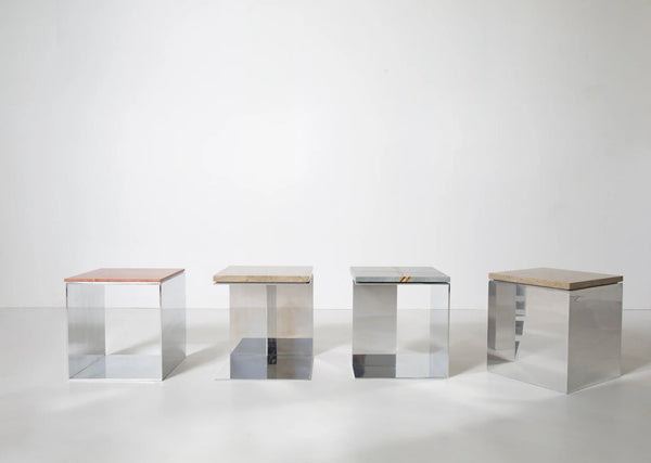 Material Studies Cube v.4 - Kalon Studios Tables - Mineral Blue - HORNE
