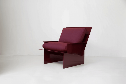 Material Studies Rugosa Chair - Kalon Studios Chairs - Lapis w/ Carmine Cushion - HORNE