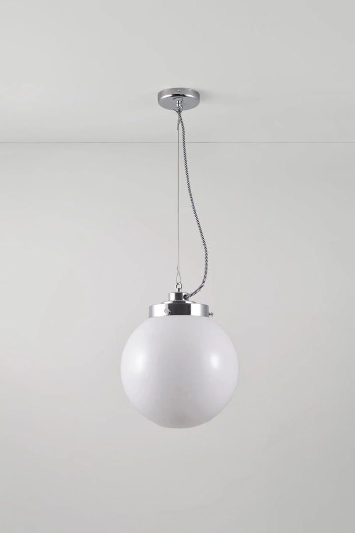 Medium Globe Pendant - Original BTC Pendants - Chrome - Opal - HORNE