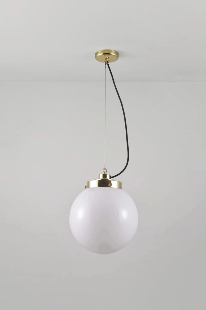 Medium Globe Pendant - Original BTC Pendants - Brass - Opal - HORNE