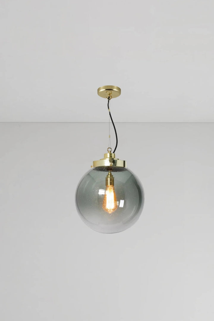 Medium Globe Pendant - Original BTC Pendants - Brass - Anthracite Seedy - HORNE