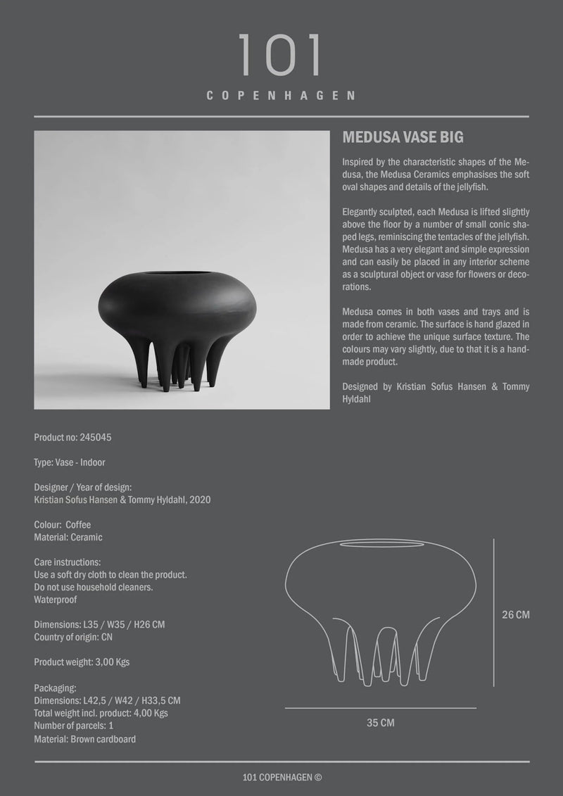 Medusa Vase - 101 Copenhagen Vases - Big - Coffee - HORNE