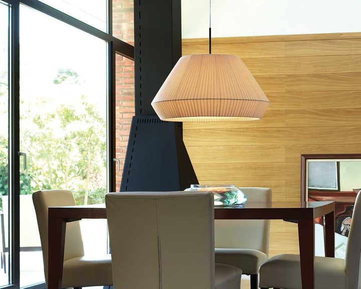 Mei 60 Pendant Lamp - Bover Pendants - White Ribbon - Satin Nickel - HORNE