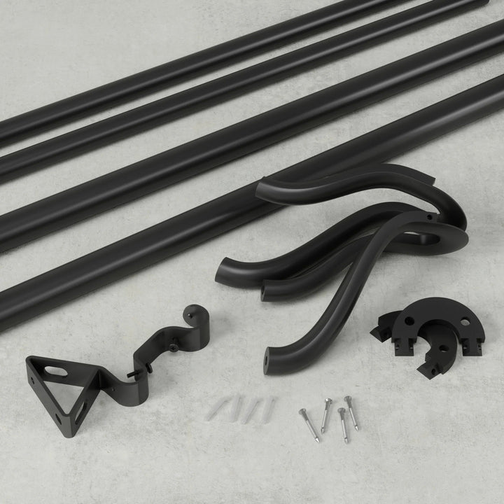 Midnight Blackout Double Curtain Rod - Umbra Bath - Matte-Black - HORNE