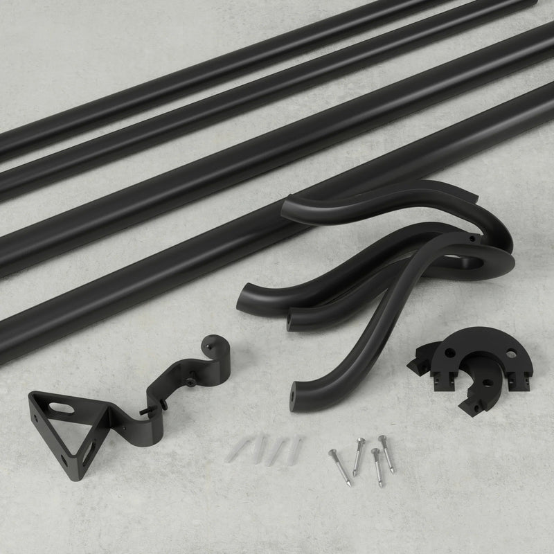 Midnight Blackout Double Curtain Rod - Umbra Bath - Matte-Black - HORNE