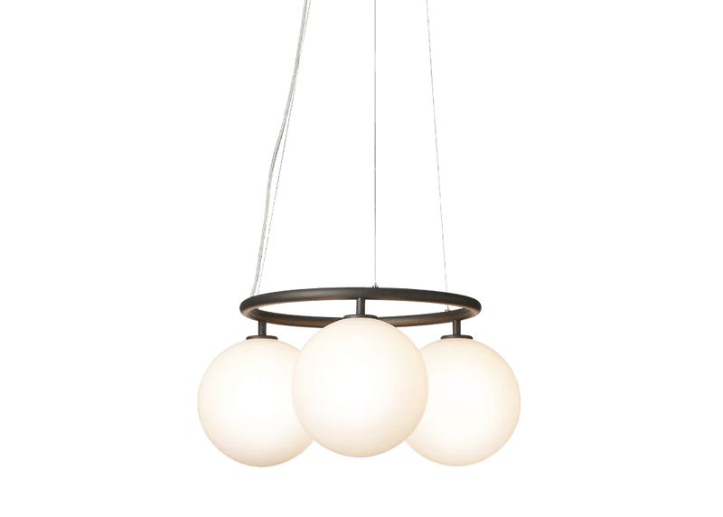 Miira 3 Circular Chandelier - Nuura Chandeliers - Brass / Optic Clear - HORNE