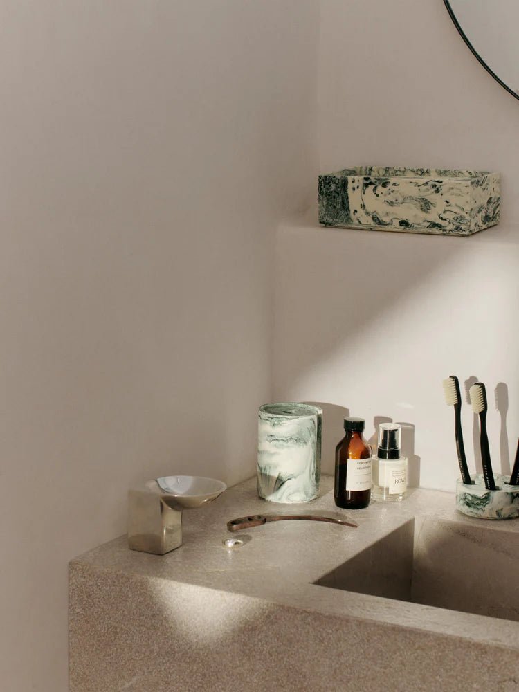 Mist Cotton Pad Holder - Ferm Living Storage + Organization - Charcoal - HORNE