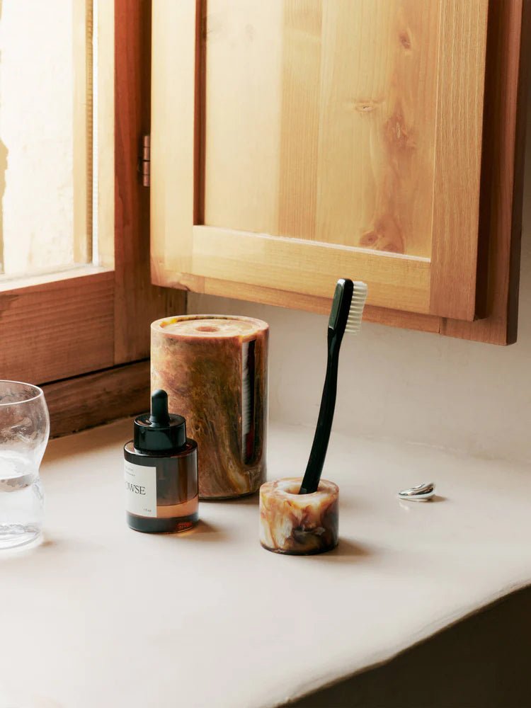 Mist Cotton Pad Holder - Ferm Living Storage + Organization - Charcoal - HORNE