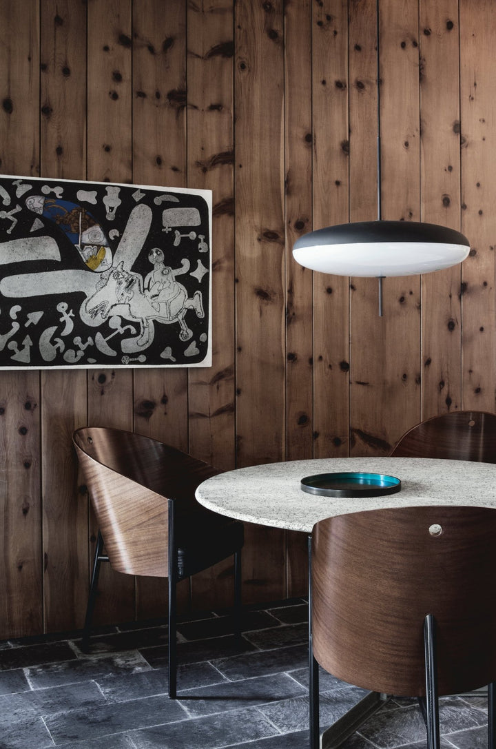 Model 2065 Pendant - Astep Pendants - White Diffuser - Black Cable - HORNE