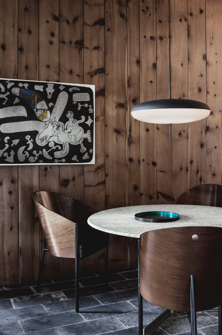 Model 2065 Pendant - Astep Pendants - White Diffuser - Black Cable - HORNE