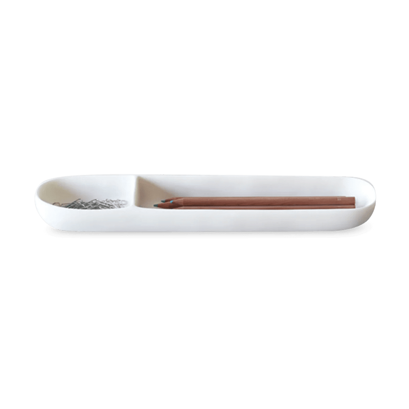Modern Office Pencil Tray - Tina Frey Serveware - White - HORNE