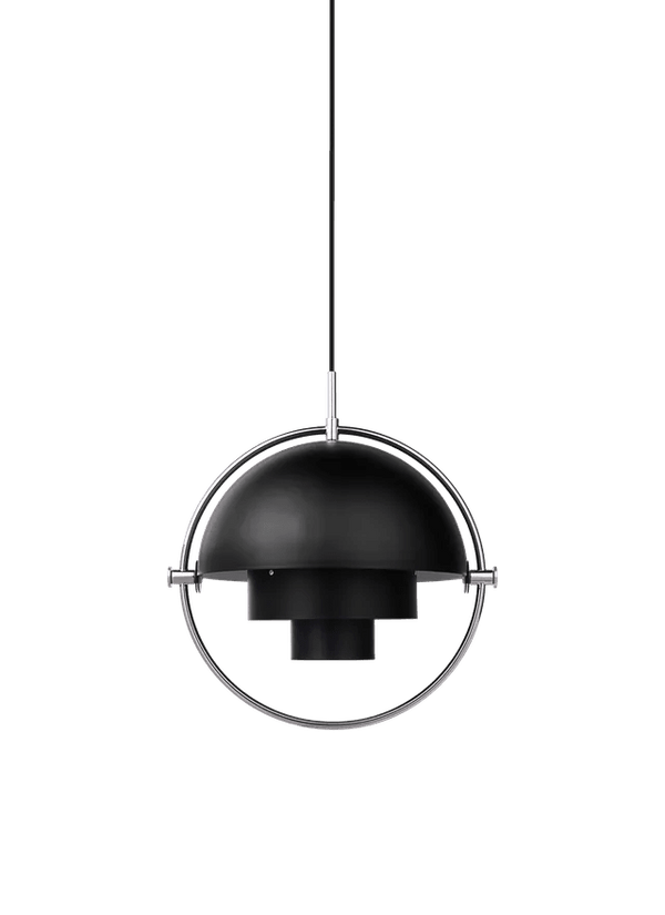 Multi-Lite Pendant - Chrome - Gubi Pendants - Chrome - Black Semi Matt - HORNE