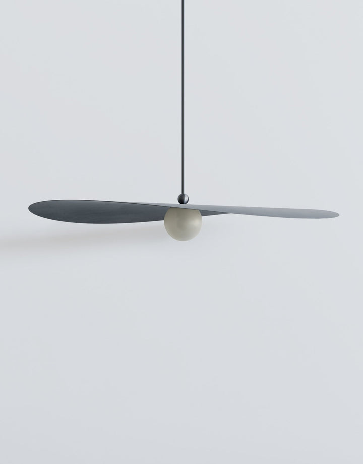 Myrna Pendant - Large - Ladies & Gentlemen Lighting - Blackened Brass - White (opaque) - Perforated Smoke - HORNE
