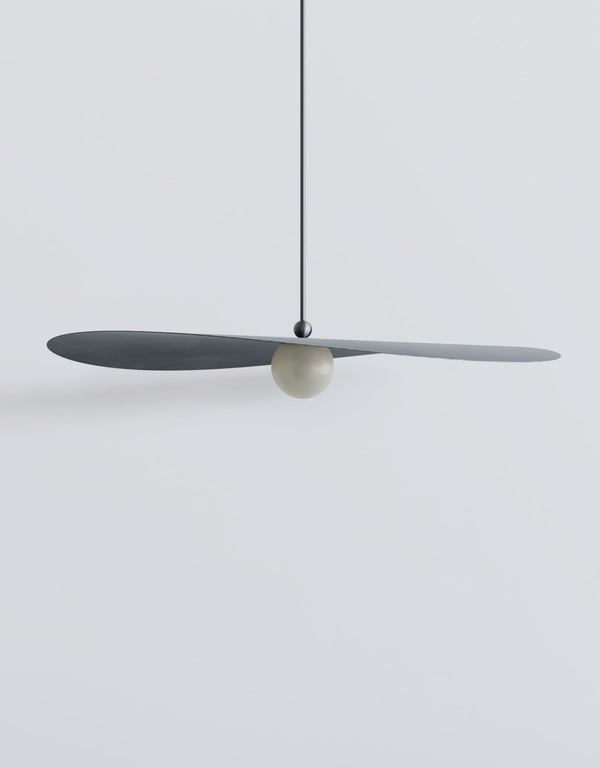 Myrna Pendant - Large - Ladies & Gentlemen Lighting - Blackened Brass - White (opaque) - Perforated Smoke - HORNE
