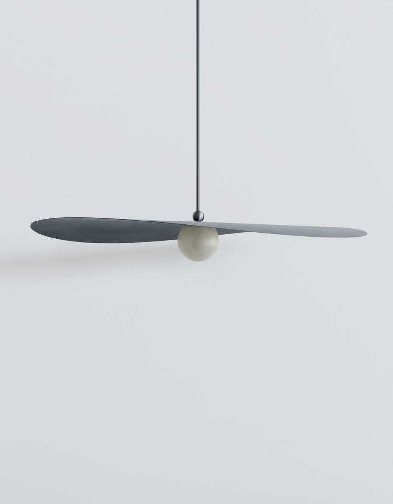 Myrna Pendant - Large - Ladies & Gentlemen Lighting - Blackened Brass - White (opaque) - Perforated Smoke - HORNE