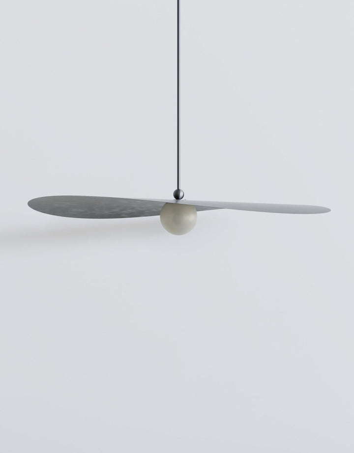 Myrna Pendant - Large - Ladies & Gentlemen Lighting - Blackened Brass - White (opaque) - Perforated Smoke - HORNE