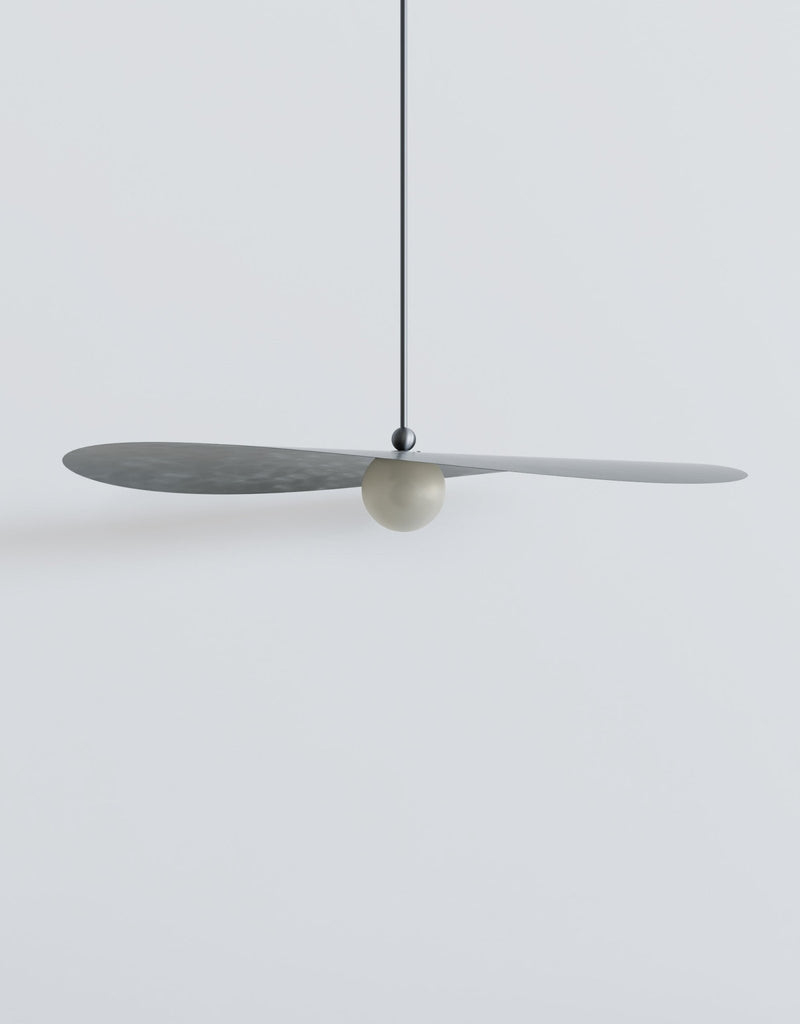 Myrna Pendant - Large - Ladies & Gentlemen Lighting - Blackened Brass - White (opaque) - Perforated Smoke - HORNE