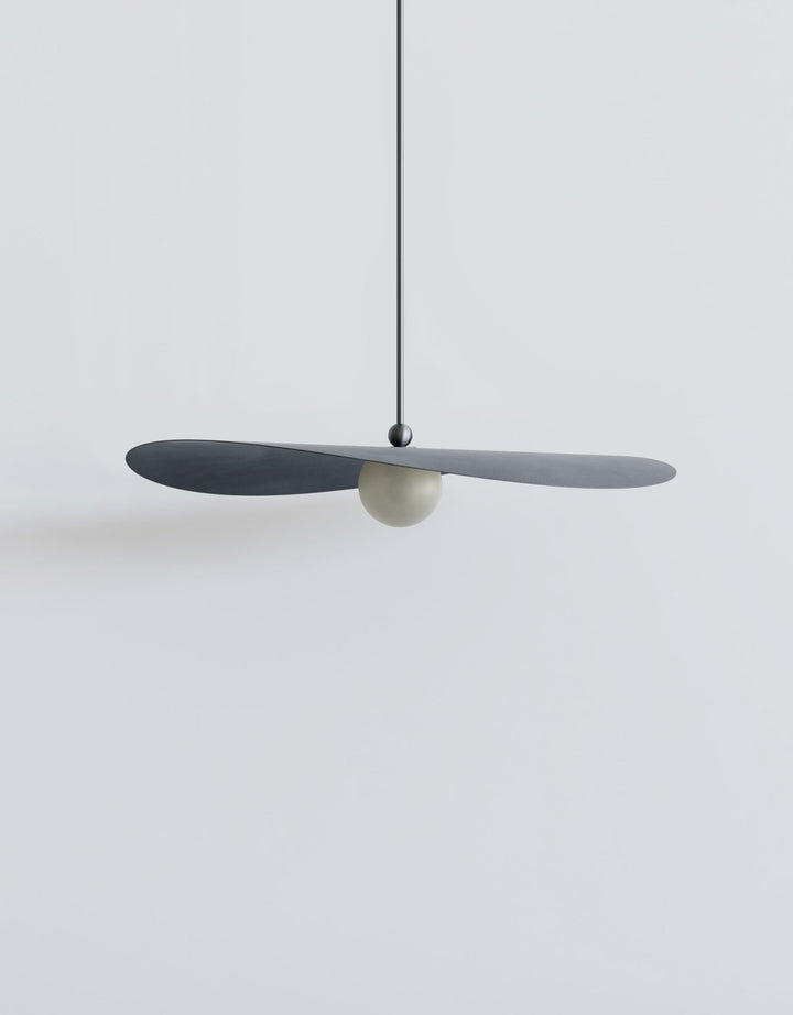 Myrna Pendant - Medium - Ladies & Gentlemen Lighting - Blackened Brass - White (opaque) - Perforated Smoke - HORNE