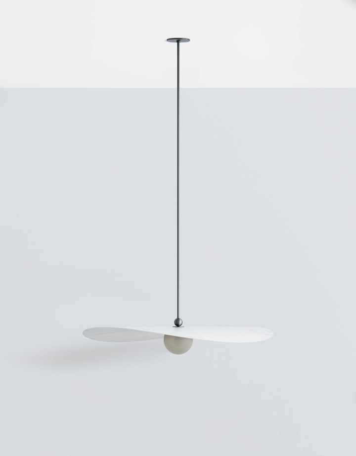Myrna Pendant - Medium - Ladies & Gentlemen Lighting - Blackened Brass - White (opaque) - Perforated Smoke - HORNE