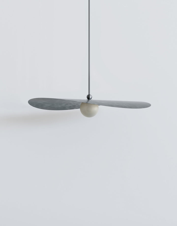 Myrna Pendant - Medium - Ladies & Gentlemen Lighting - Blackened Brass - White (opaque) - Perforated Smoke - HORNE