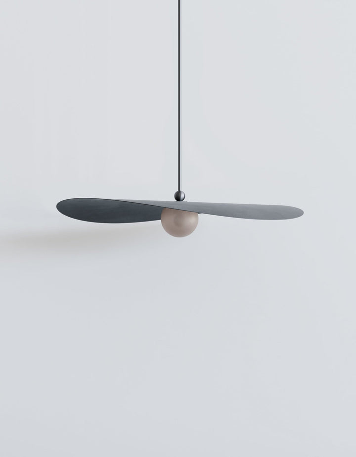 Myrna Pendant - Medium - Ladies & Gentlemen Lighting - Blackened Brass - White (opaque) - Perforated Smoke - HORNE