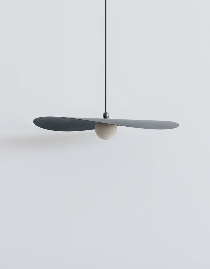 Myrna Pendant - Medium - Ladies & Gentlemen Lighting - Blackened Brass - White (opaque) - Perforated Smoke - HORNE