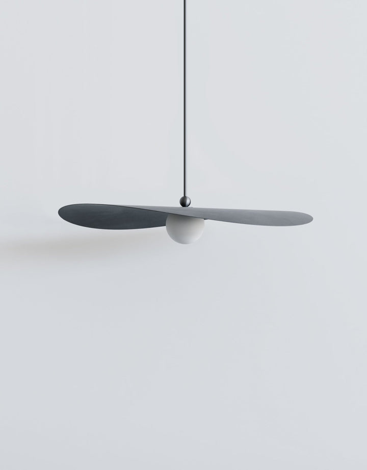 Myrna Pendant - Medium - Ladies & Gentlemen Lighting - Blackened Brass - White (opaque) - Perforated Smoke - HORNE
