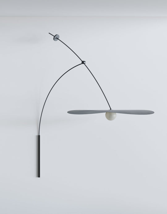 Myrna Swing Arm - Ladies & Gentlemen Lighting - Large - Hardware: Blackened Brass - White (opaque) - HORNE