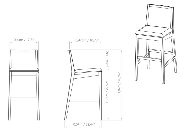 Nardia Cane Bar Stool - Urbia Chairs - Medley Ivory Nogal - HORNE