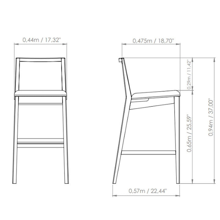 Nardia Cane Counter Stool - Urbia Chairs - Medley Ivory Nogal - HORNE