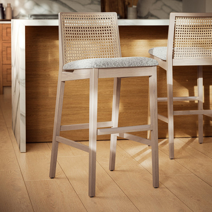 Nardia Cane Counter Stool - Urbia Chairs - Medley Ivory Nogal - HORNE