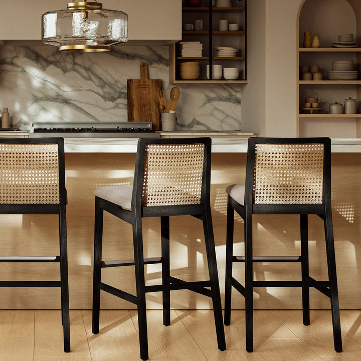Nardia Cane Counter Stool - Urbia Chairs - Medley Ivory Nogal - HORNE