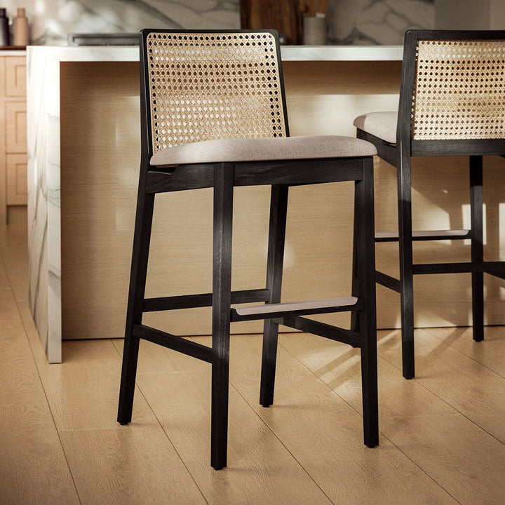 Nardia Cane Counter Stool - Urbia Chairs - Medley Ivory Nogal - HORNE