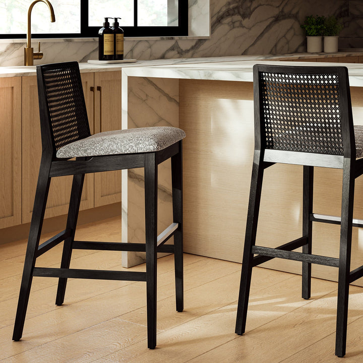 Nardia Cane Counter Stool - Urbia Chairs - Medley Ivory Nogal - HORNE
