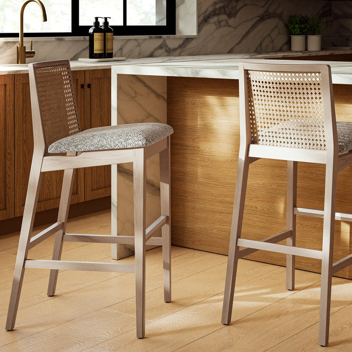 Nardia Cane Counter Stool - Urbia Chairs - Medley Ivory Nogal - HORNE